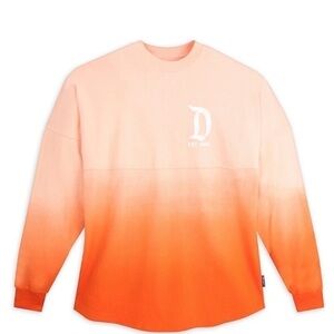 Disney coral to dark Orange Ombre Long Sleeve Shirt